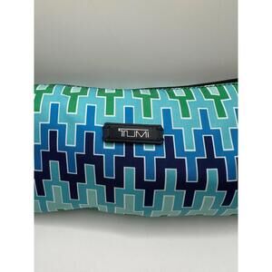 Tumi x Jonathan Adler Just in Case Travel Bag Blue Chevron 10” x 5” RARE & NEW